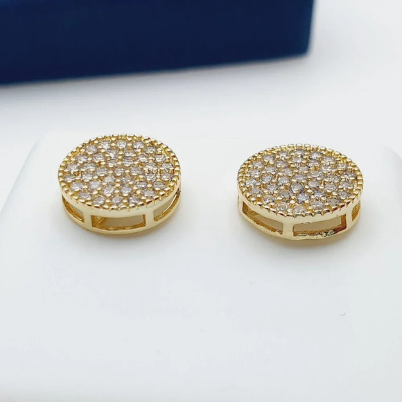 "14K Gold Plated Cubic Zircon Earrings, INUS1BR119 - Picture 8 of 10